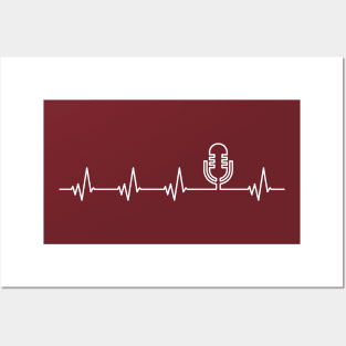 Heartbeat Pulse Microphone for podcasters or singers Posters and Art